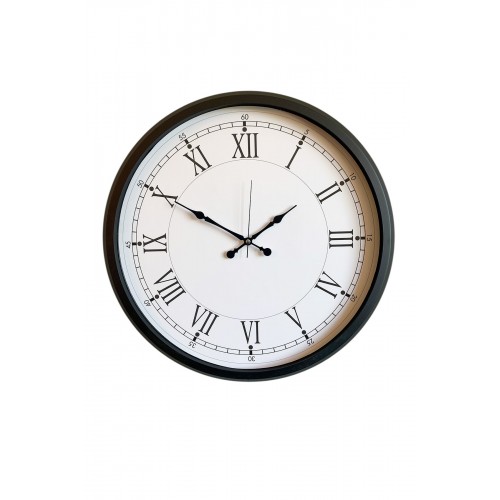 Siyah Elegance Büyük Boy 80 cm Metal Duvar Saati