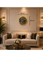 Gold Luxury Aynalı 40 x 40 cm Duvar Saati