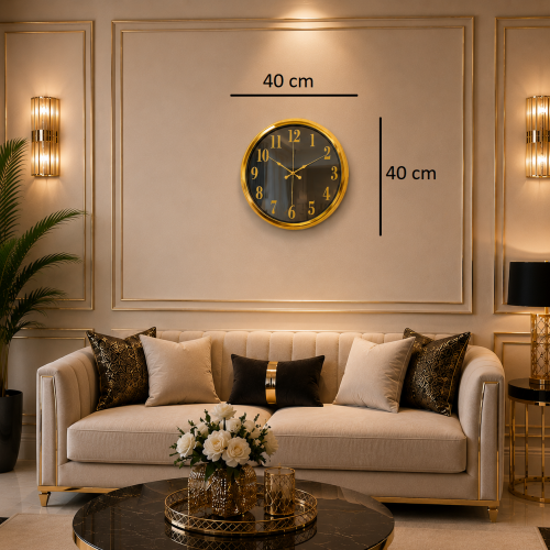 Gold Luxury Aynalı 40 x 40 cm Duvar Saati