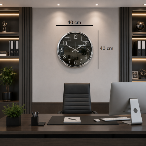 Krom Heritage Aynalı 40 x 40 cm Duvar Saati