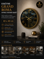 Eskitme Grand Roma Aynalı 40 x 40 cm Duvar Saati