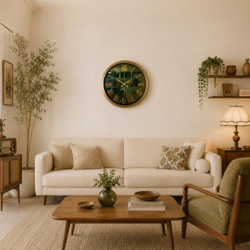 Eskitme Grand Roma Aynalı 40 x 40 cm Duvar Saati