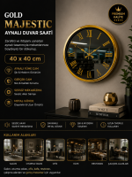 Gold Majestic Aynalı 40 x 40 cm Duvar Saati