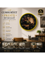 Sarı Cumhuriyet Prestij 36 x 36 cm Duvar Saati