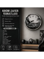 Krom Zafer Kanatları Taraftar Temalı 40 x 40 Cm Metal Duvar Saati
