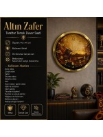 Altın Zafer Taraftar Temalı 40 x 40 Cm Metal Duvar Saati