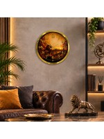 Altın Zafer Taraftar Temalı 40 x 40 Cm Metal Duvar Saati