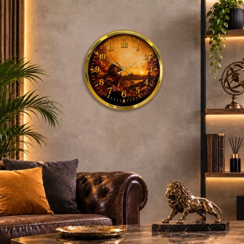 Altın Zafer Taraftar Temalı 40 x 40 Cm Metal Duvar Saati