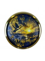 Gold Efsane Kanatlar Taraftar Temalı 40 x 40 Cm Metal Duvar Saati
