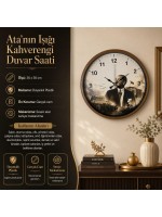 Ata'nın Işığı Kahverengi 36 x 36 Cm Duvar Saati