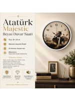 Atatürk Majestic Beyaz 36 x 36 Cm Duvar Saati