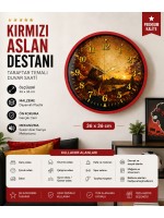 Kırmızı Aslan Destanı Taraftar Temalı 36 x 36 Cm Duvar Saati