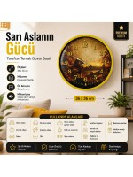 Sarı Aslanın Gücü Taraftar Temalı 36 x 36 Cm Duvar Saati