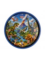 Neşeli Dinozorlar 36 x 36 Cm Mavi Çocuk Duvar Saati